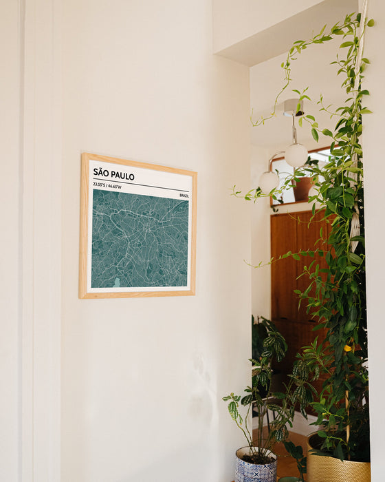 Sao Paulo City Map Poster