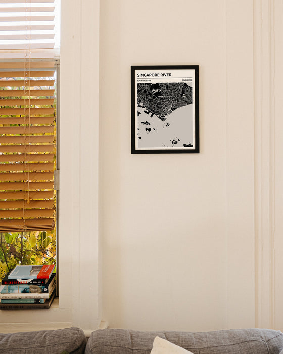Singapore River City Map Poster