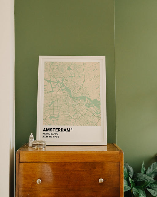 Amsterdam City Map Poster Green Edition