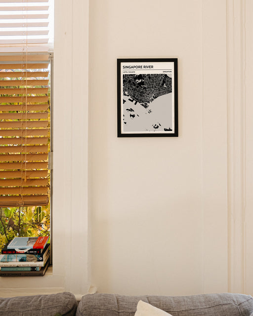 Singapore River City Map Poster